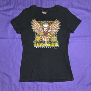 Harley Davidson Women's Black Graphic T-Shirt